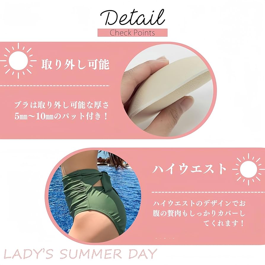 Amazon.co.jp: 水着 レディース ビキニ セパレート 体型カバー